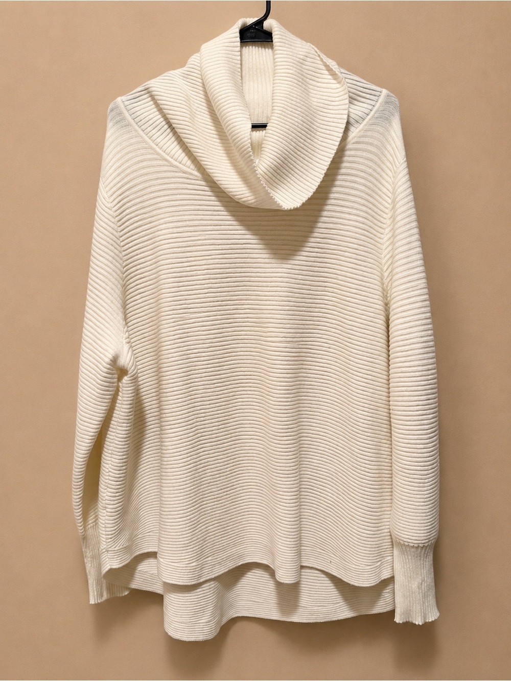 Cyrus Ribbed Cowl Neck Sweater - Cream
